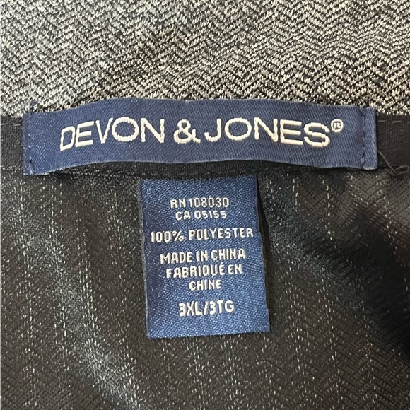 Devon & Jones Men’s Big & Tall Full Zip Jacket Dark Grey Heather New! - Picture 5 of 12
